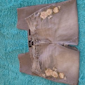 Earl Gray Embroiderd Skinny Ankle Jeans Size 14P